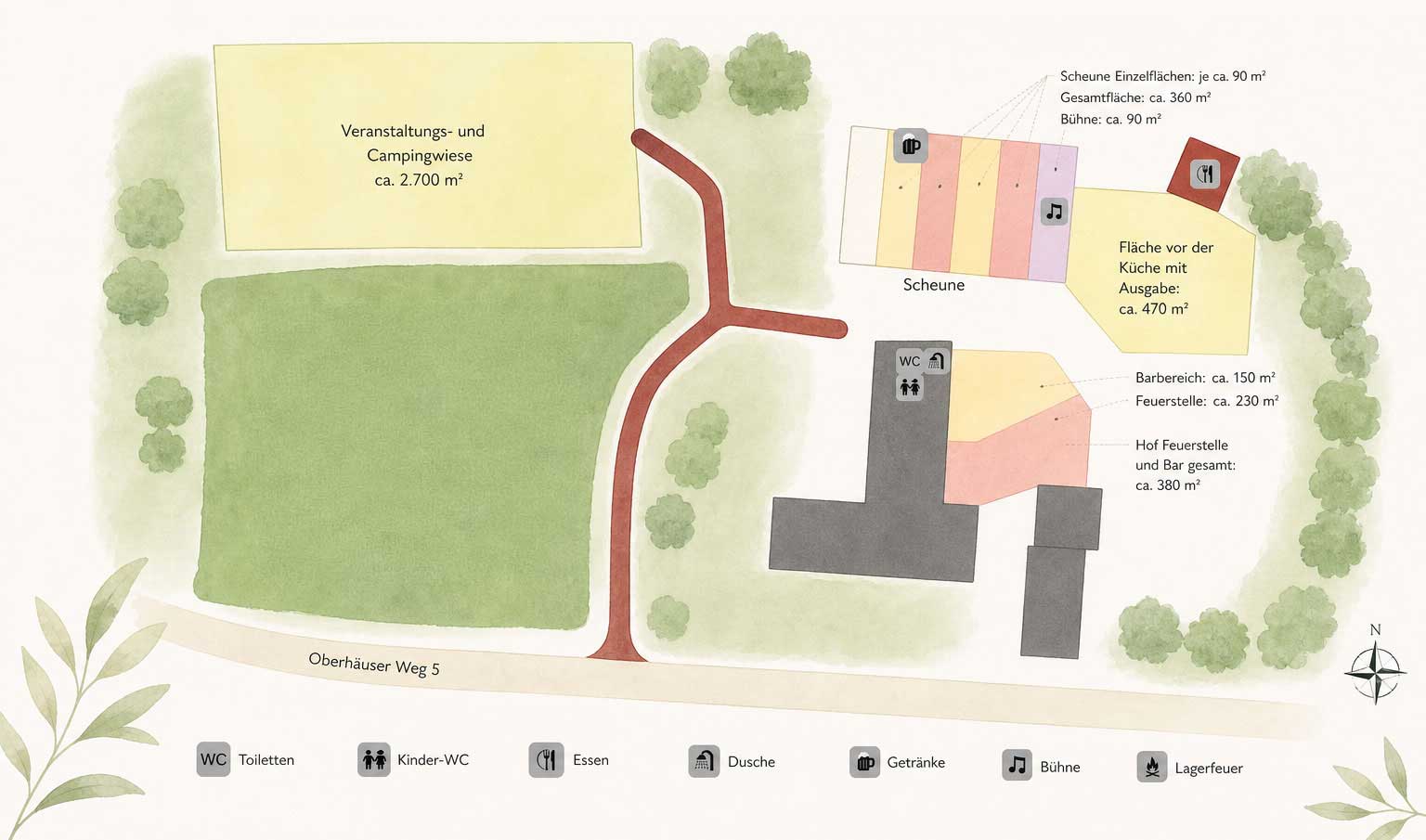 Geländeplan Eventhof Schlote